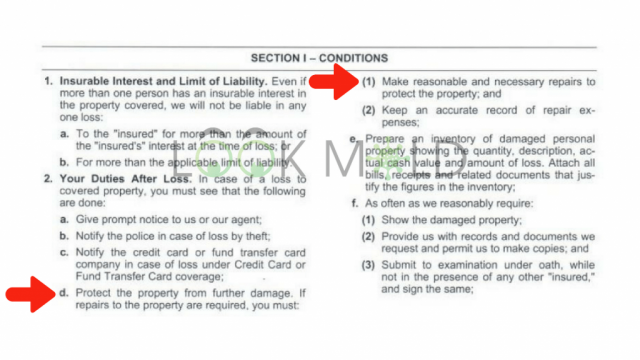 water damage insurance claims exclusions