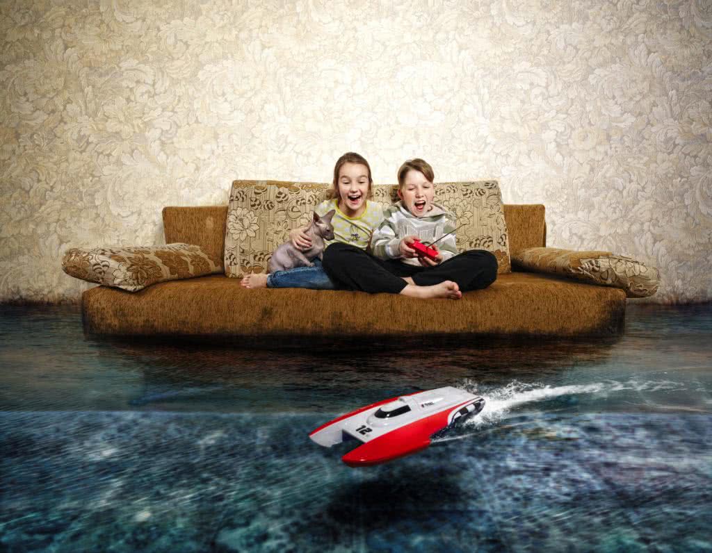 flooded living room