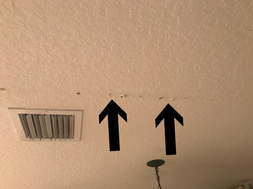 structural drying by putting holes in ceiling